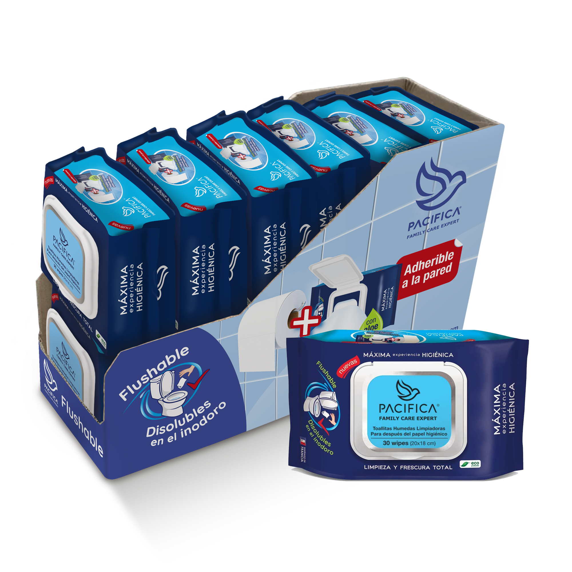 Toallitas Húmedas Pacifica Flushable 360 Toallitas