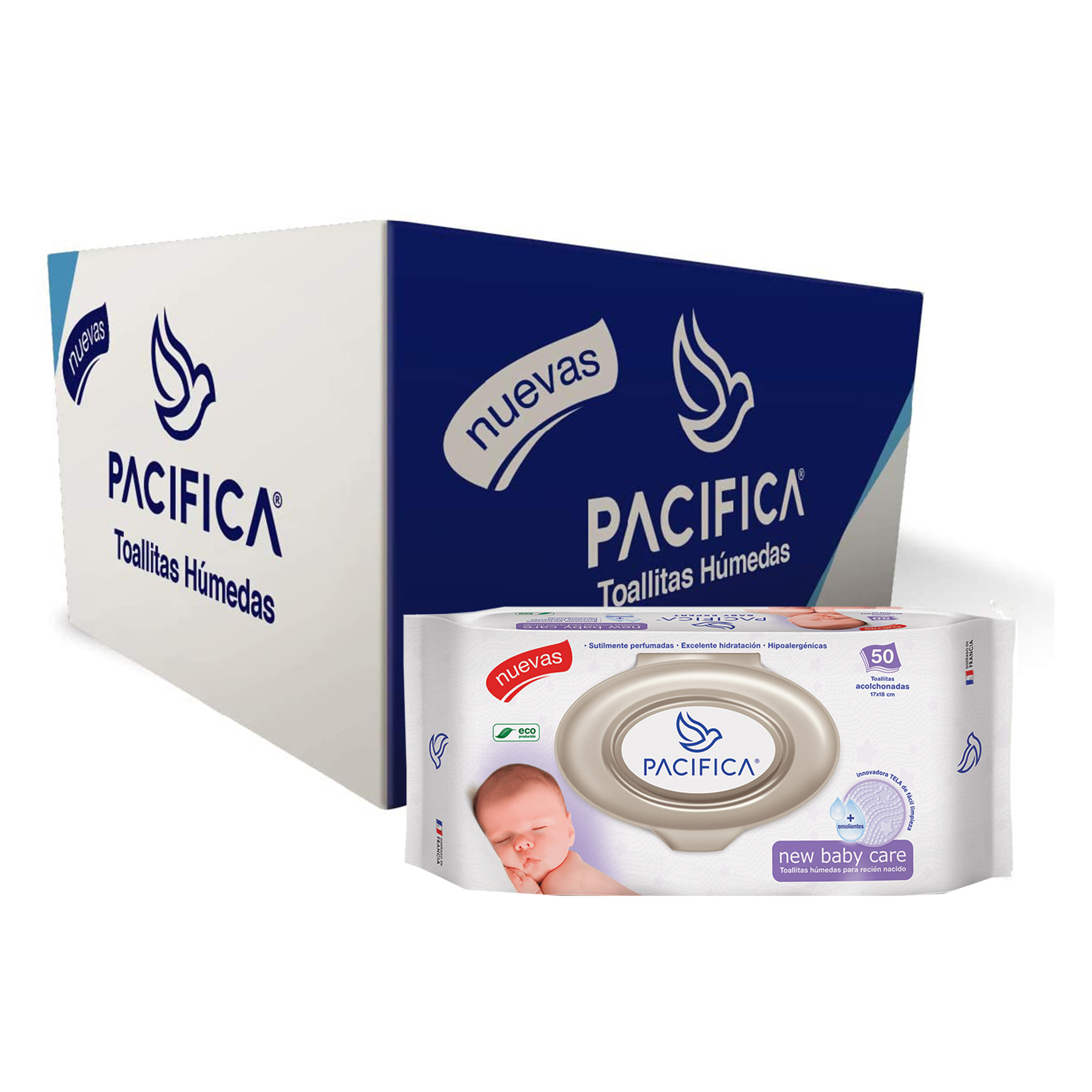 Toallitas Húmedas Para Bebé Recién Nacido Pacifica New Baby Care 600 Toallitas
