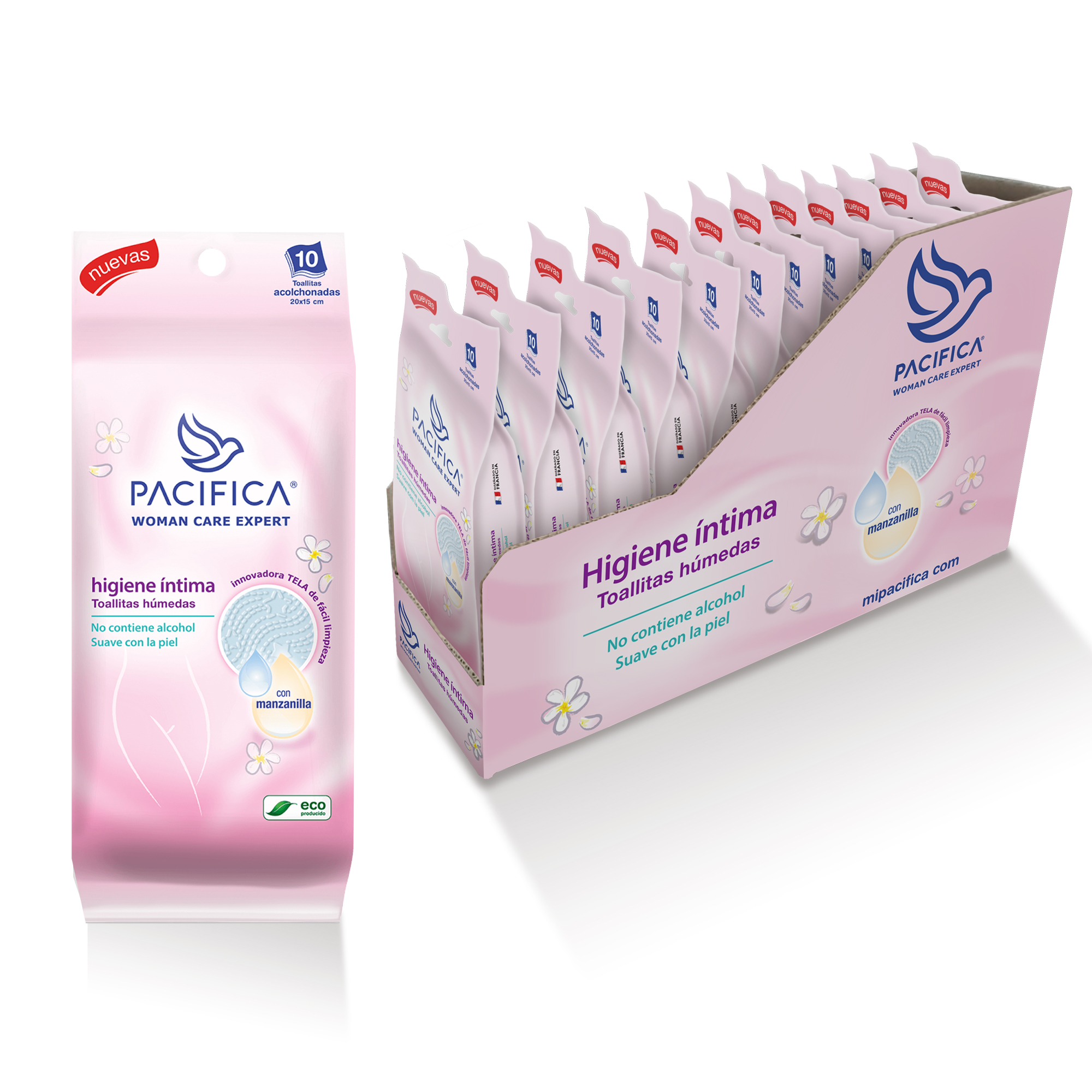 Toallitas Húmedas Pacifica Higiene Íntima 120 Toallitas