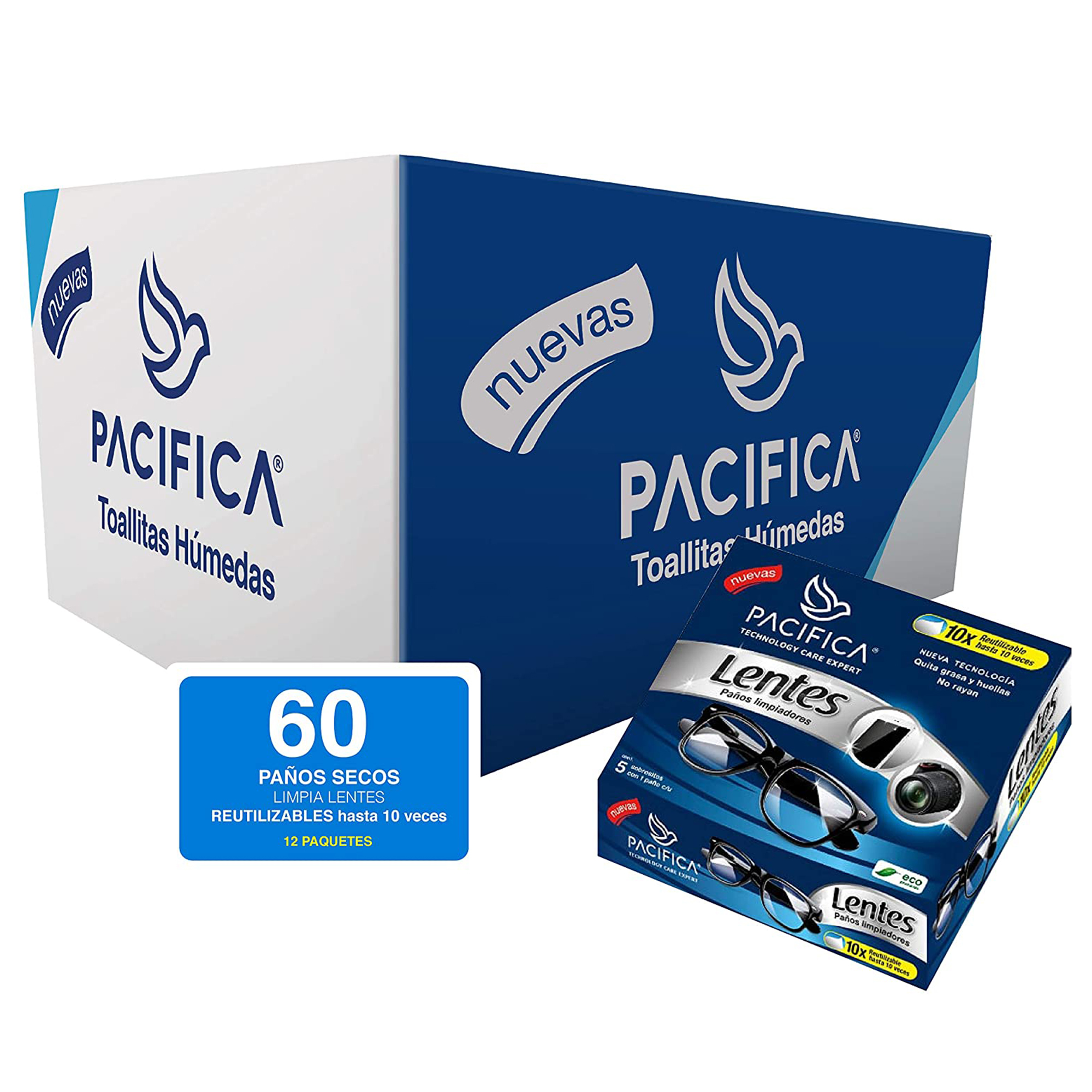 Paños Secos Pacifica Limpia Lentes 60 Paños