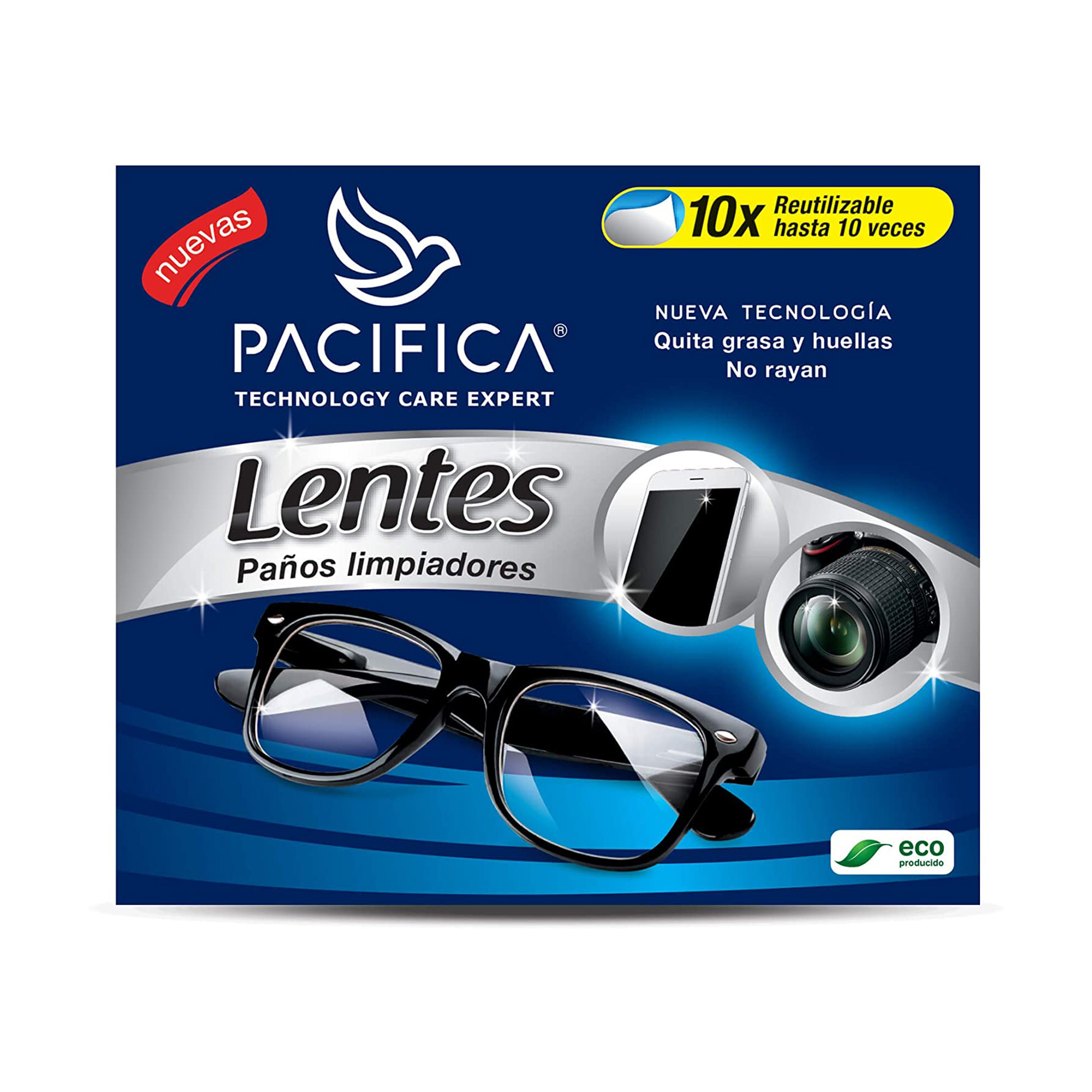 Paños Secos Pacifica Limpia Lentes 60 Paños