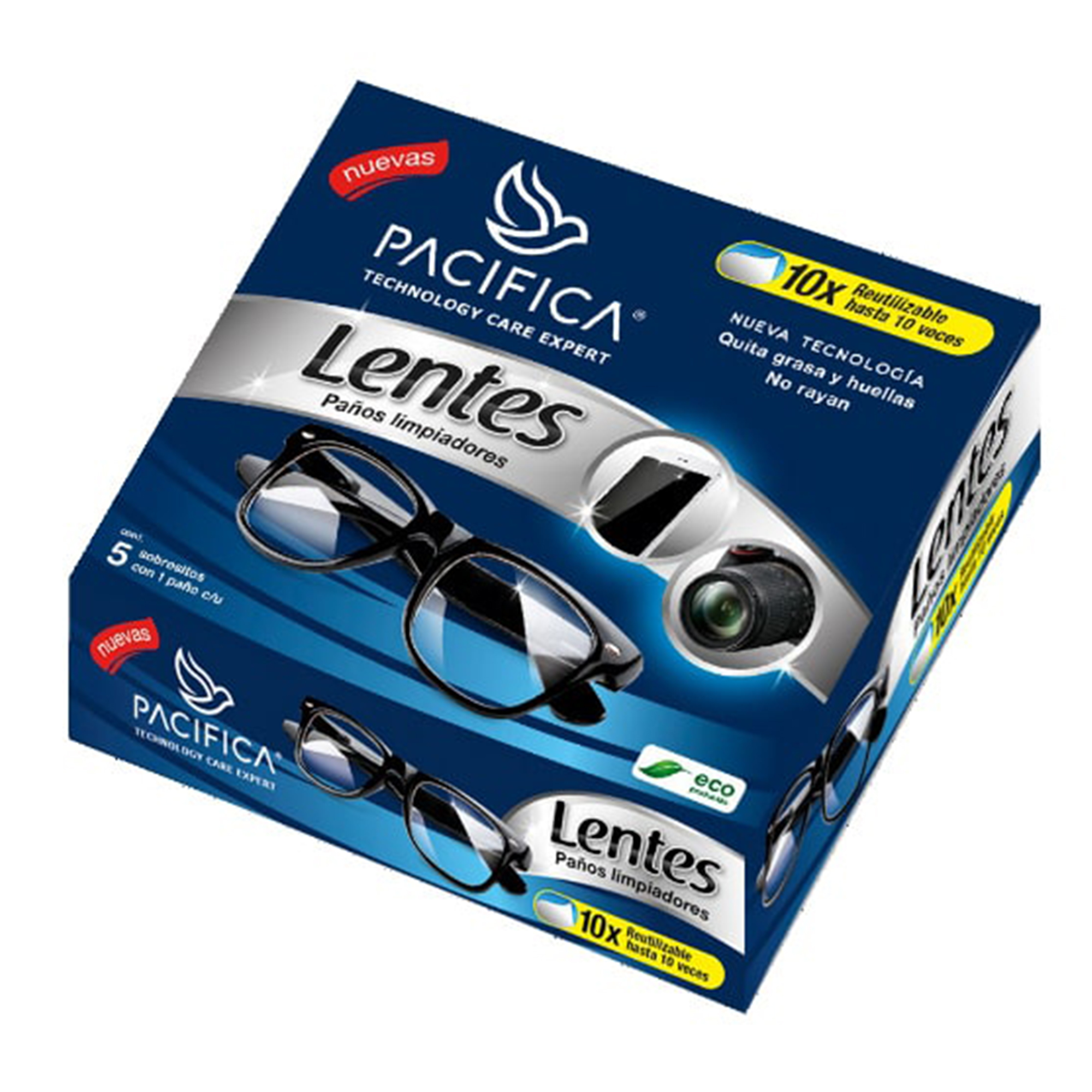 Paños Secos Pacifica Limpia Lentes 60 Paños