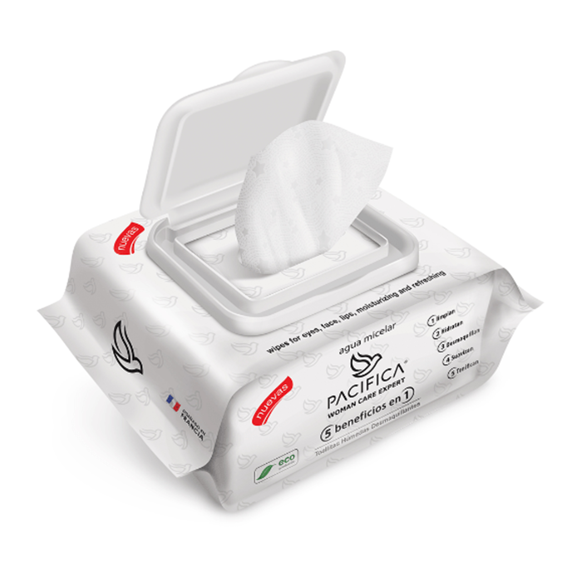 Toallitas Húmedas Desmaquillantes Pacifica Agua Micelar 300 Toallitas