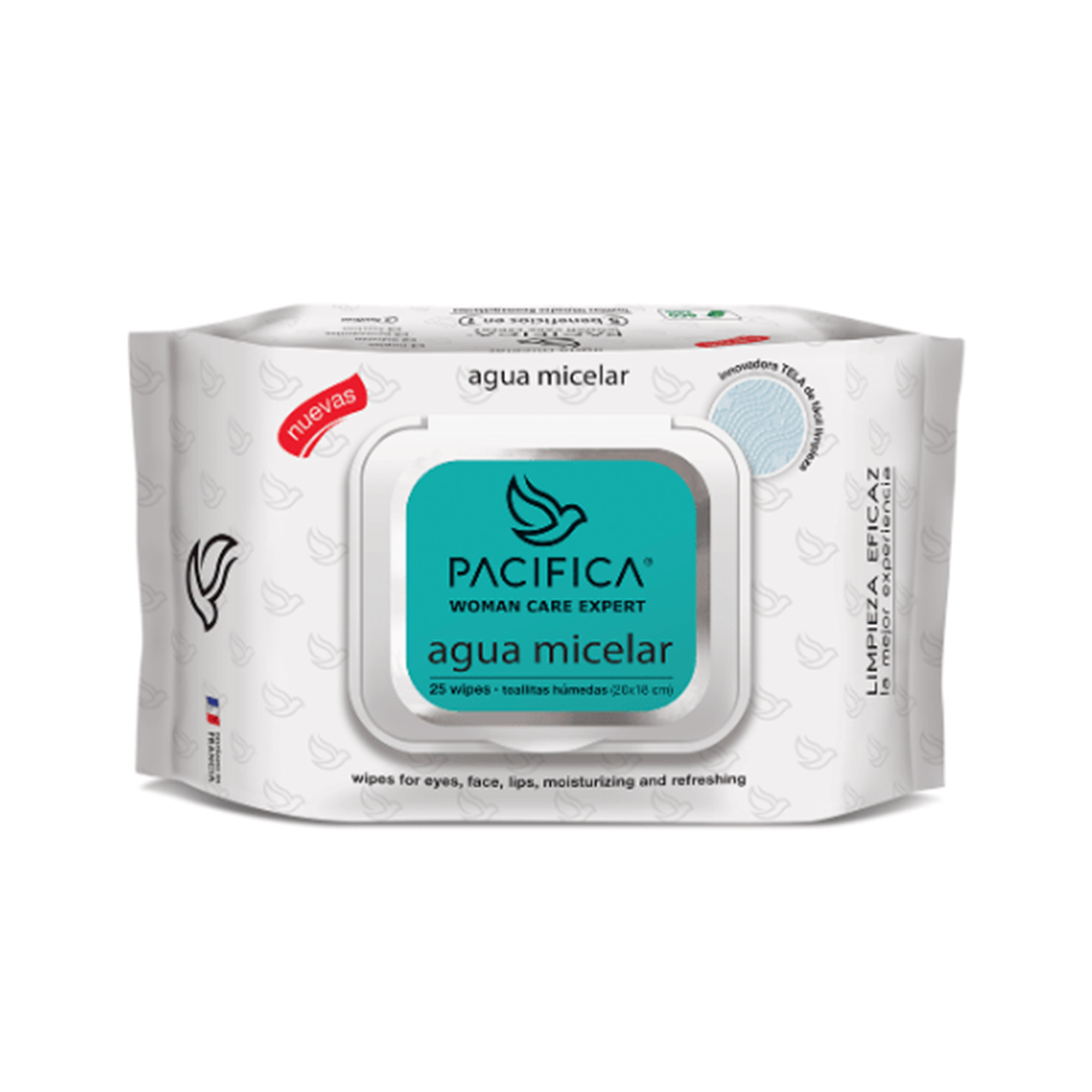 Toallitas Húmedas Desmaquillantes Pacifica Agua Micelar 25 Toallitas