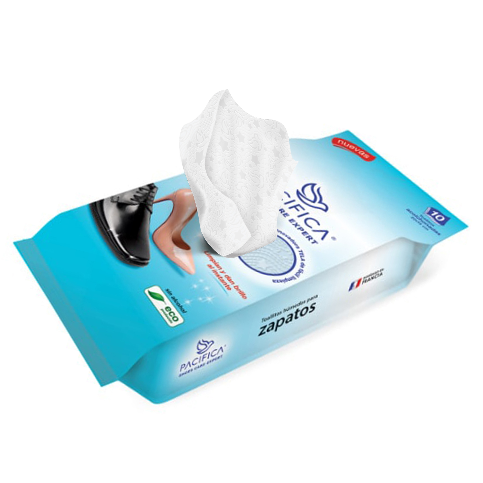 Toallitas Húmedas Pacifica Limpia Zapatos 10 Toallitas