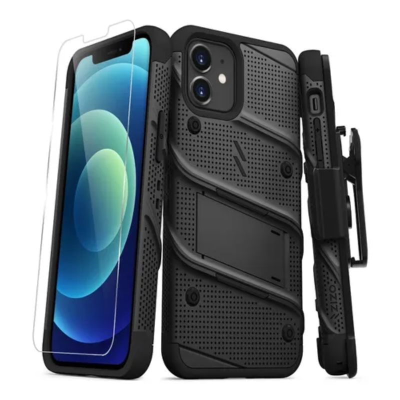 ZIZO BOLT SERIES IPHONE 12 / IPHONE 12 PRO + VIDRIO TEMPLADO