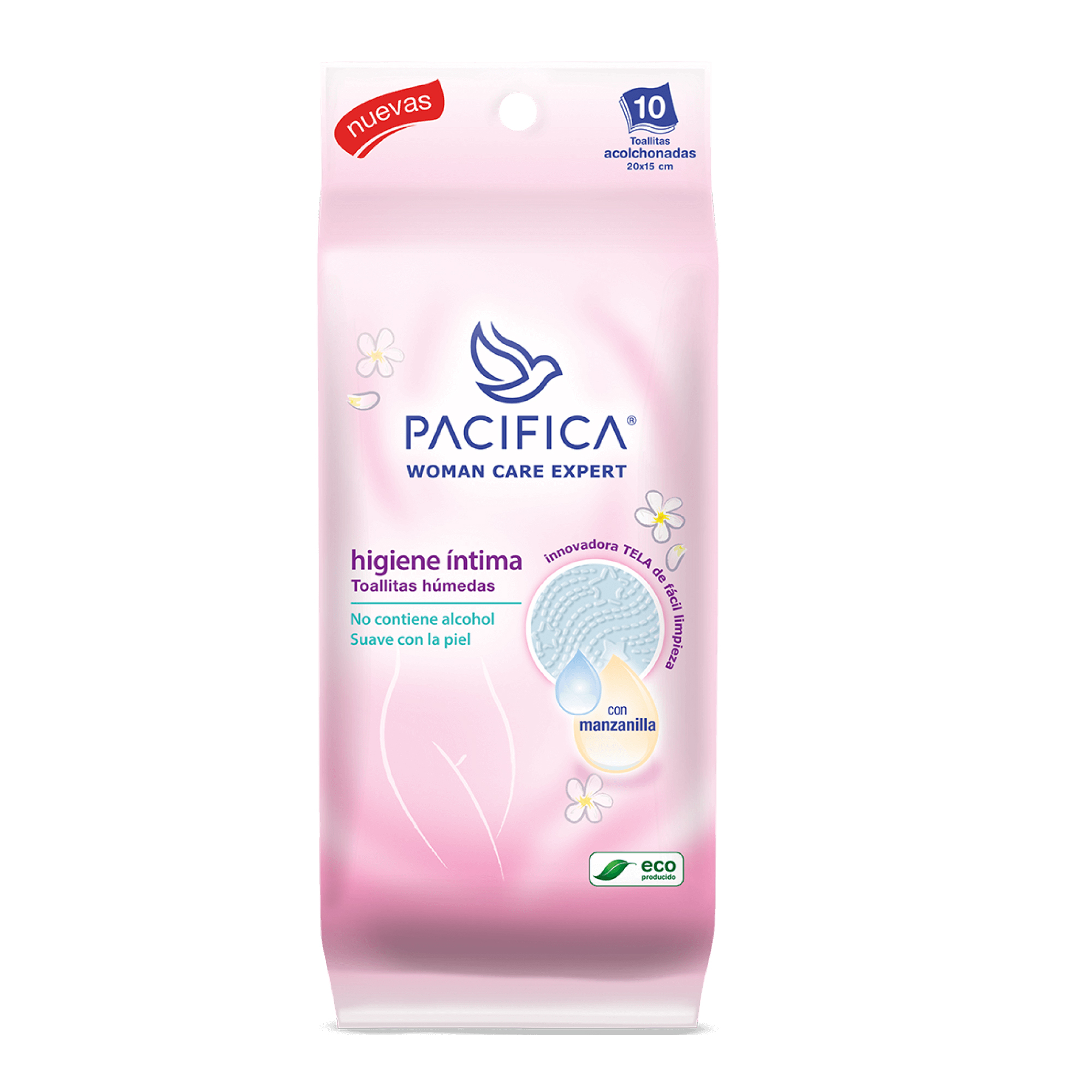 Toallitas Húmedas Pacifica Higiene Íntima 10 Toallitas