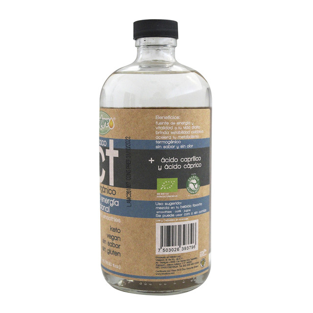 Aceite Orgánico De Coco Mct 500 Mililitros Keto