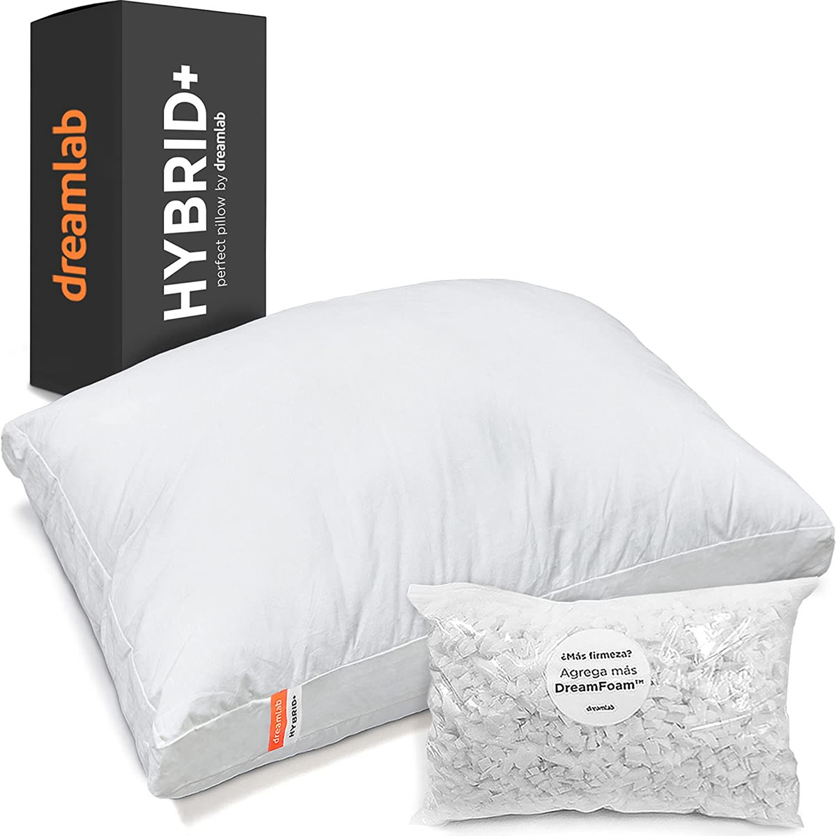 Almohada Con Algodón Tamaño King Size Dreamlab Hybrid + - - Blanco