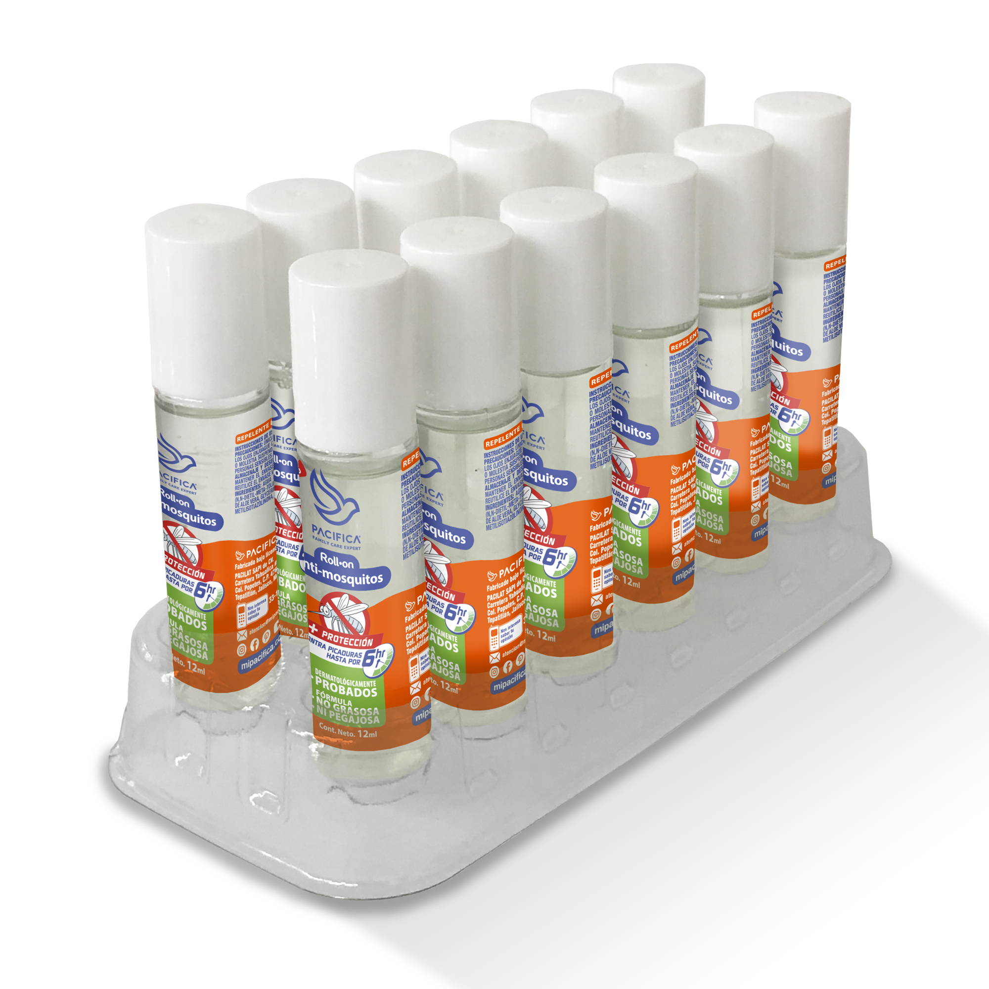 Repelente De Mosquitos Pacifica 12 Roll-on De 12 Ml