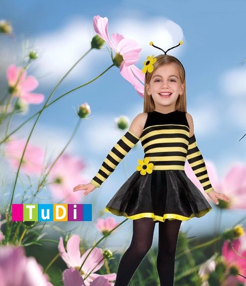 Disfraz abeja infantil, Disfraz abeja niños con alas, falda