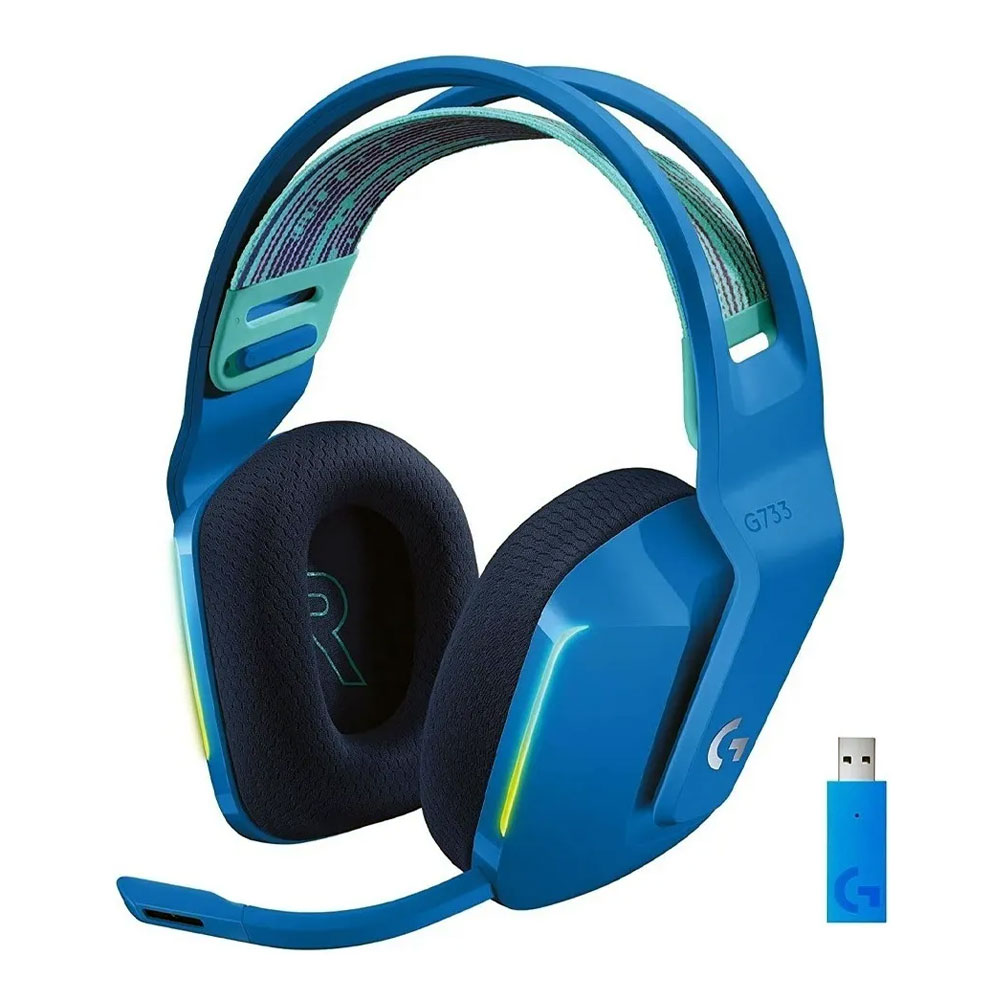Diadema Gamer Logitech G733 para PS4/PC Inalámbrico USB color Azul