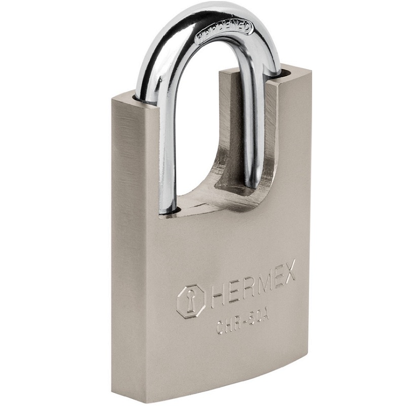 CANDADO DE SEGURIDAD HERMEX DE HIERRO CON CORAZA ANTI-GANZUA  2 LLAVES CHR-50 A 
