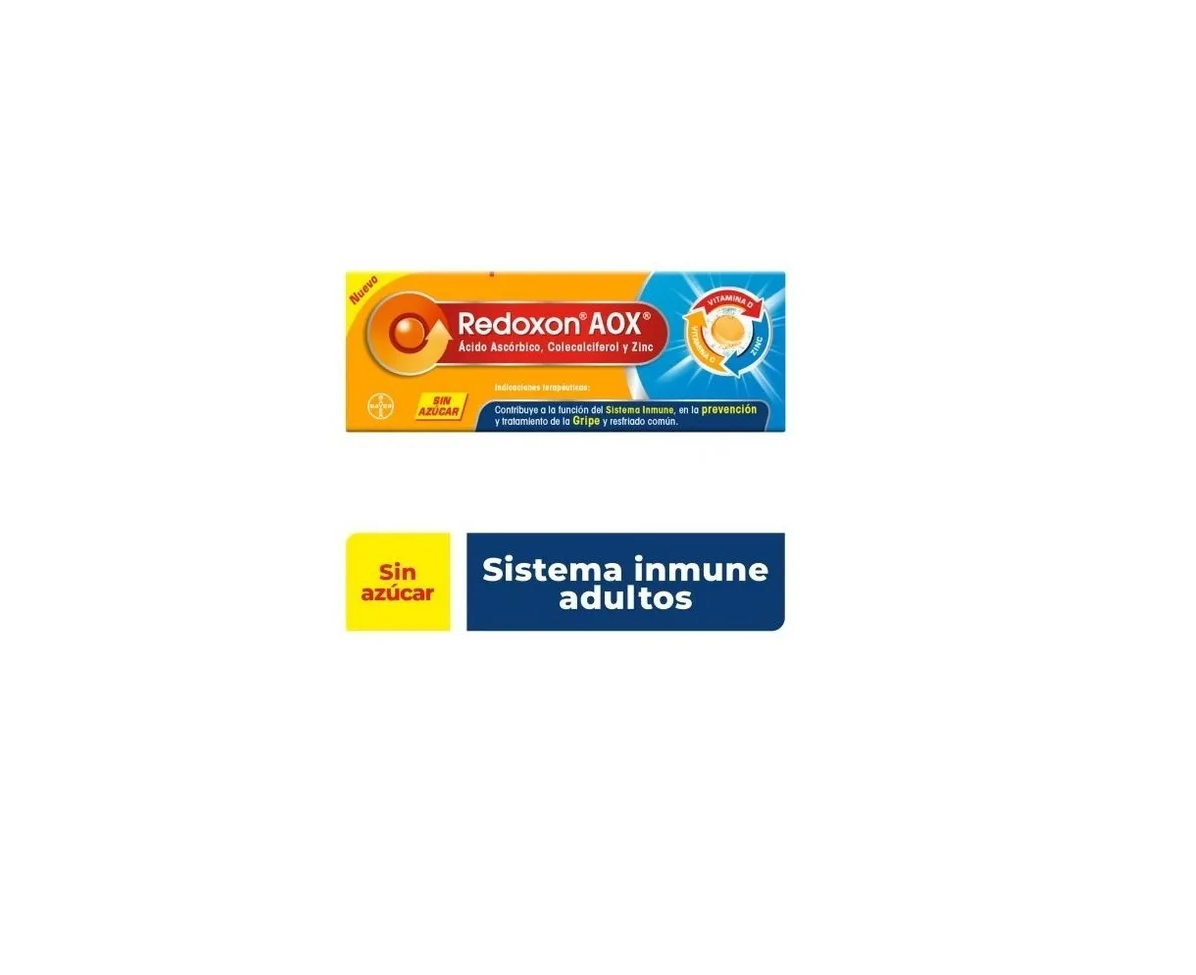 Pack 3 Redoxon Aox Vitamina D+ Vit C+ Zinc C/u 10 Tabletas
