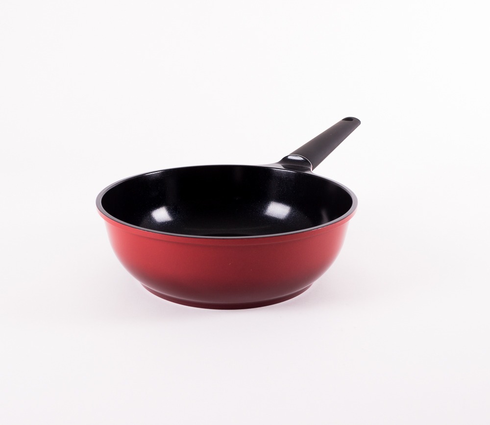Sartén Hondo Antiadherente con Recubrimiento Diamante en Color Rojo. 26 cm de Diámetro. 