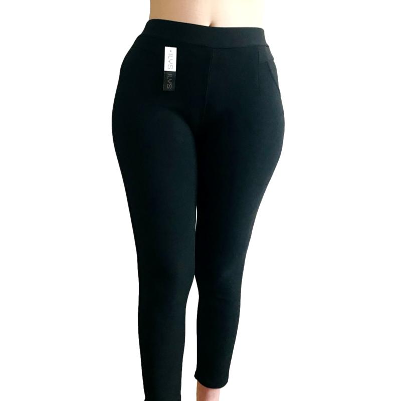 Leggings vestir skinny malla de lycra deportivos formal casual negro Ilys  