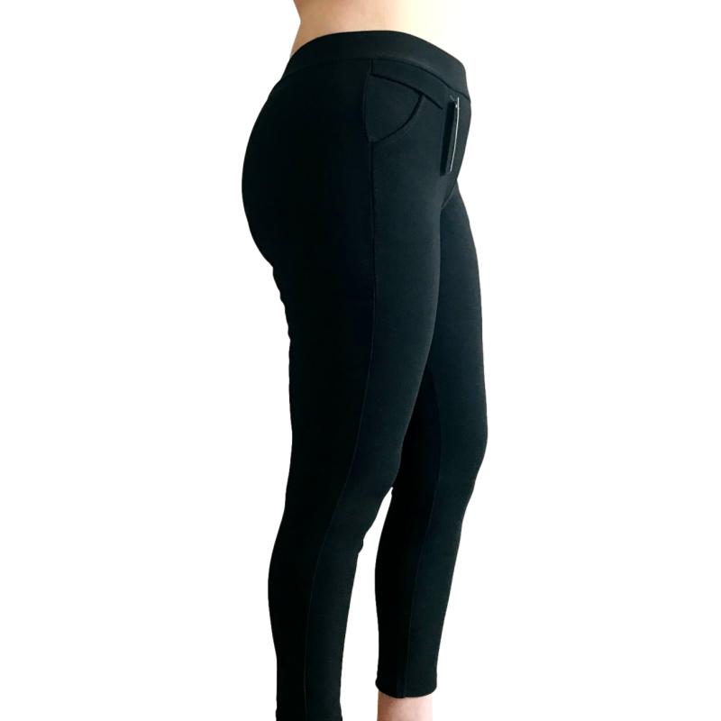 Leggings vestir skinny malla de lycra deportivos formal casual negro Ilys  