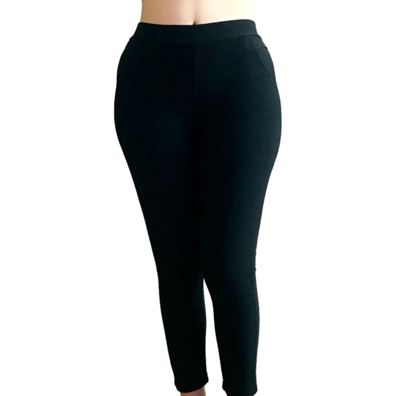 Leggings vestir skinny malla de lycra deportivos formal casual negro Ilys  