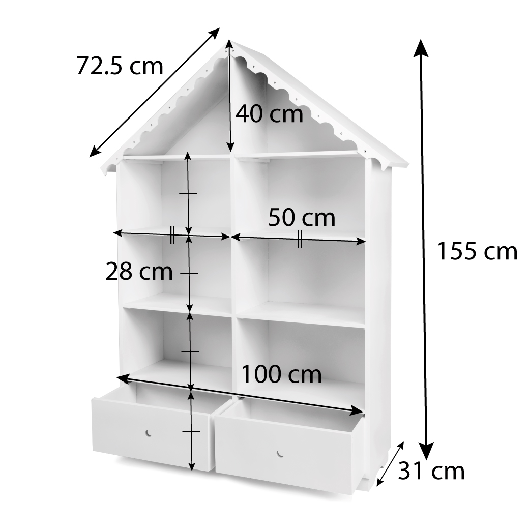 Estantería Para Niños y Niñas de Madera |  Forma De Casa 