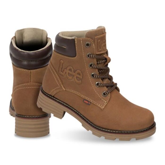 Bota para mujer marca Lee, tipo Hiker, con agujetas, café 1010722