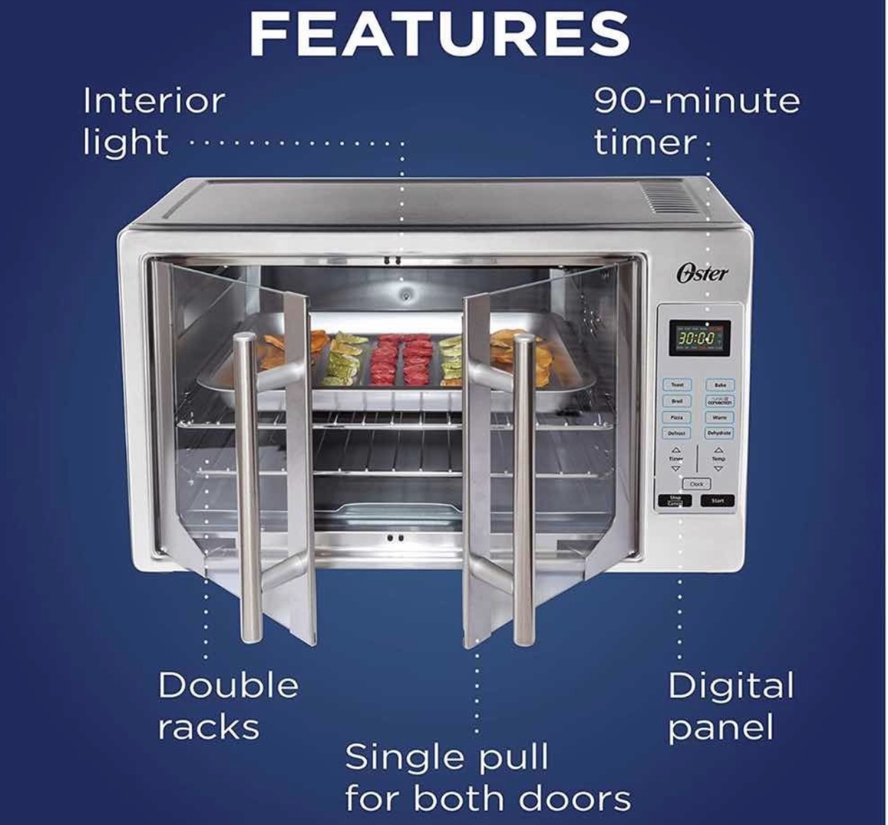 Oster Horno Eléctrico Digital French Door De Convección