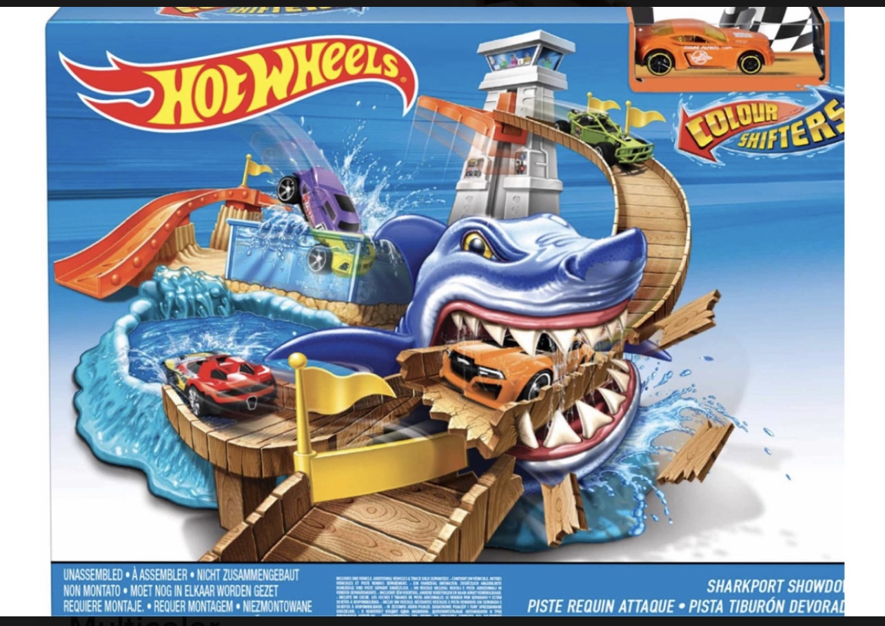 Pista Hot Wheels Playa Tiburón Color Shifters Cambia Color
