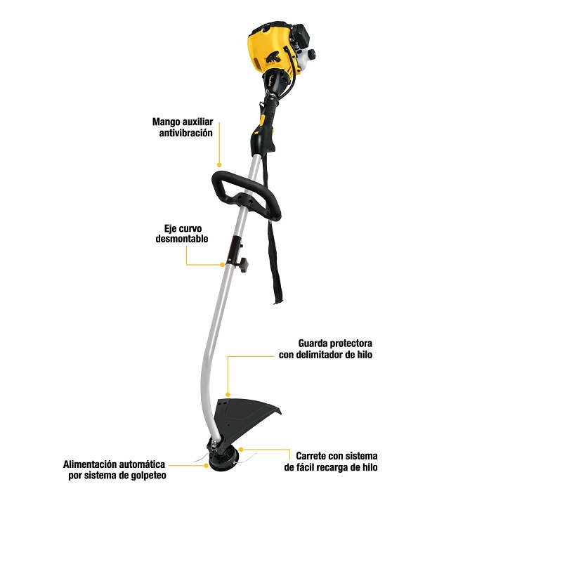 Desbrozadora con Motor de Gasolina de 1 Hp Pretul "Mosco" Podadora Para Jardinería Corta Pasto Césped Hierbas Malezas