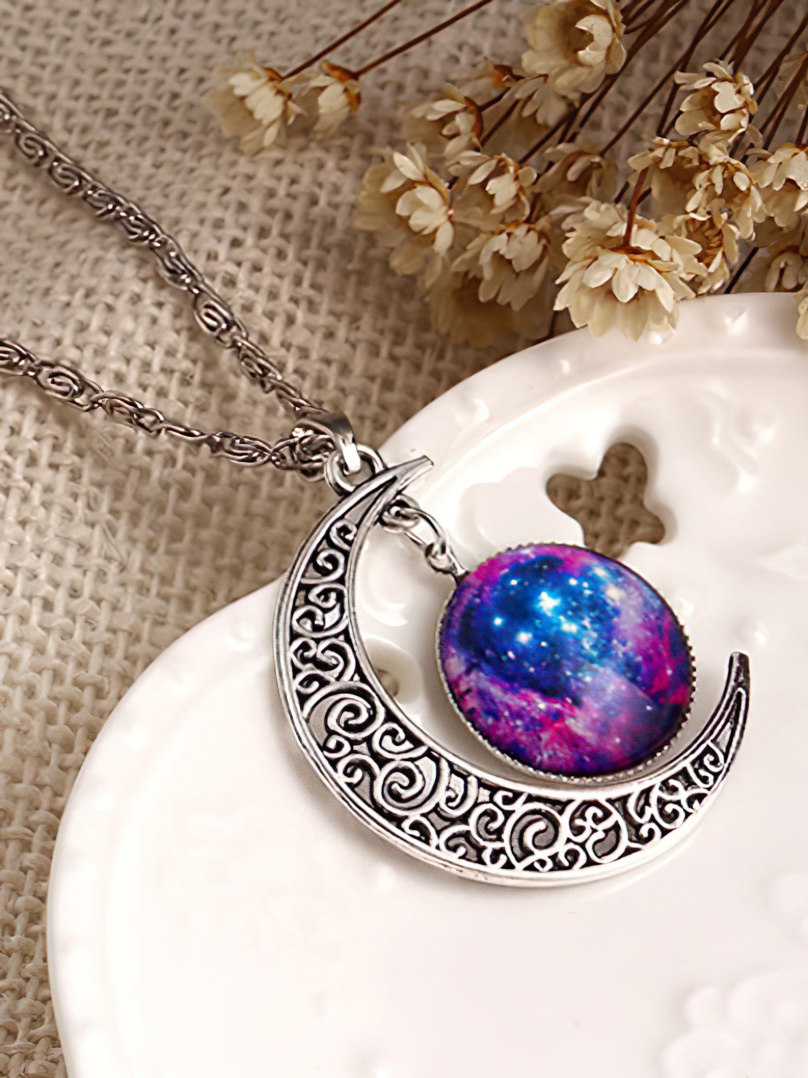 Collar De Luna Universo Galaxia Joyeria, Mejor y Más