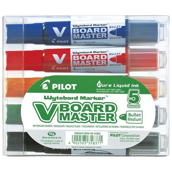 Marcador Para Pizarrón Blanco Pilot Board Master Recargable 5 piezas