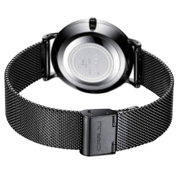 Reloj CRRJU para Hombre Elegante Correa de Malla Metálica Ajustable 