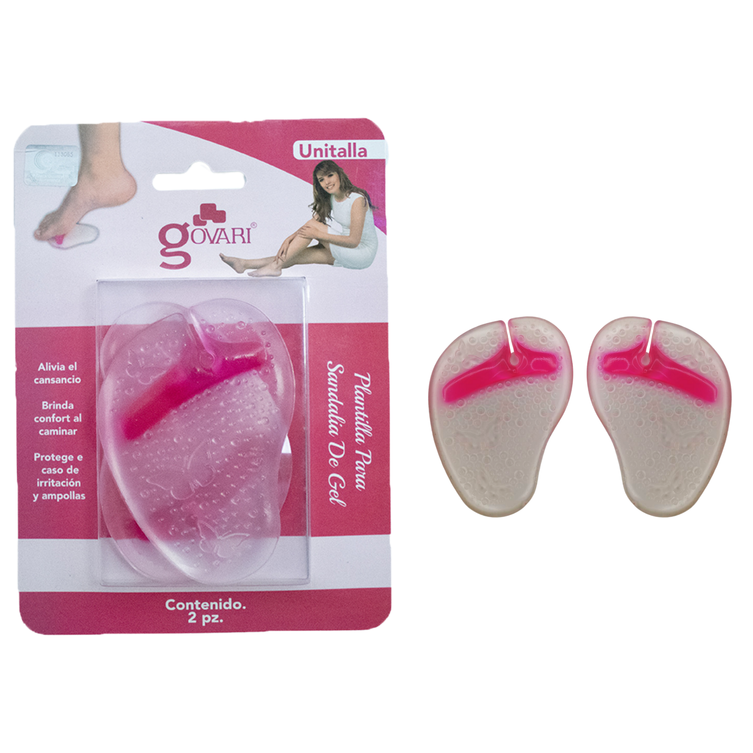 Govari, Almohadilla Metatarsal de Gel Transparente para Sandalia, Unitalla