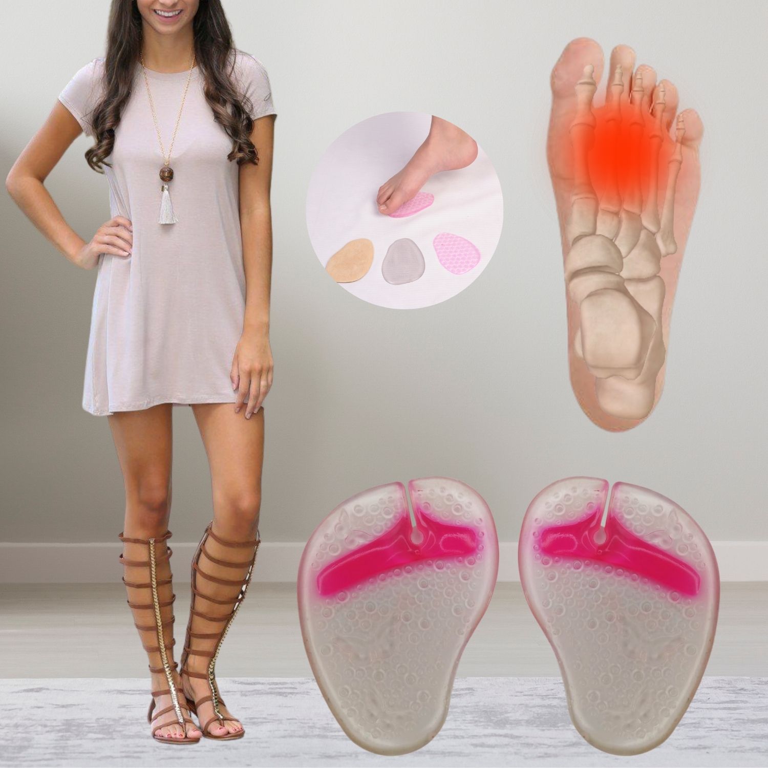 Govari, Almohadilla Metatarsal de Gel Transparente para Sandalia, Unitalla
