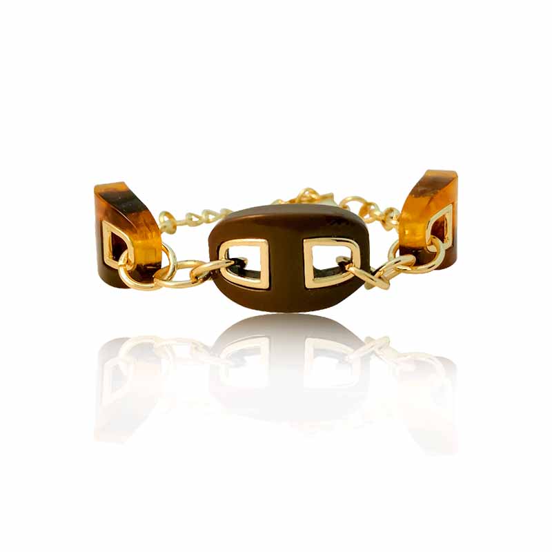 Pulsera Brazalete Oro 18k Laminado Flexible Dije Herradura #240
