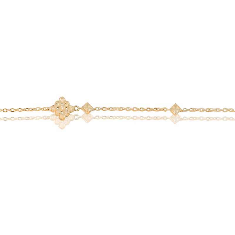 Pulsera Con Fina Cadena Oro 18k Laminado Con Dijes #220