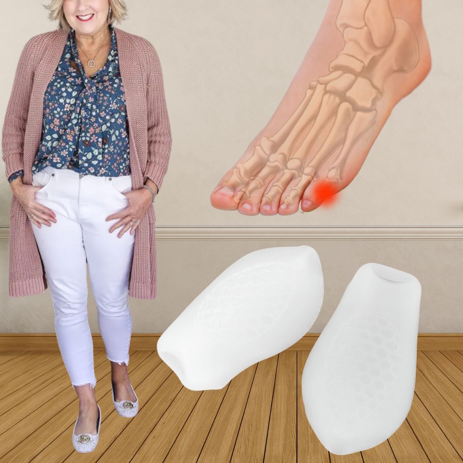 Orthomedic, Protector de Juanete Tipo Sastre, Gel Blanco, Unitalla