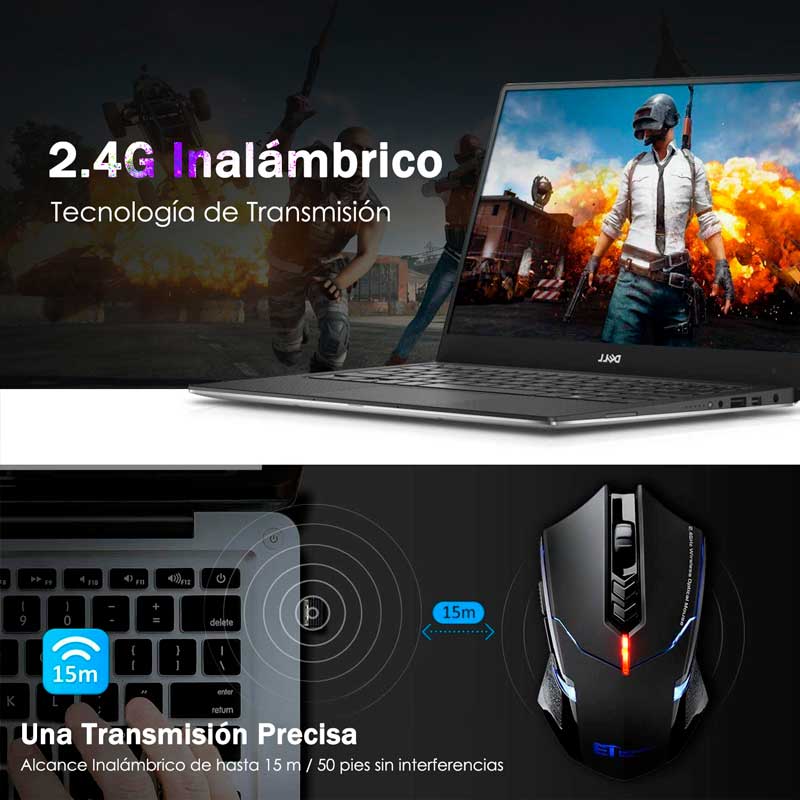 Gaming Mouse Para Juegos Raton Optico Inalambrico Wireless 2.4G