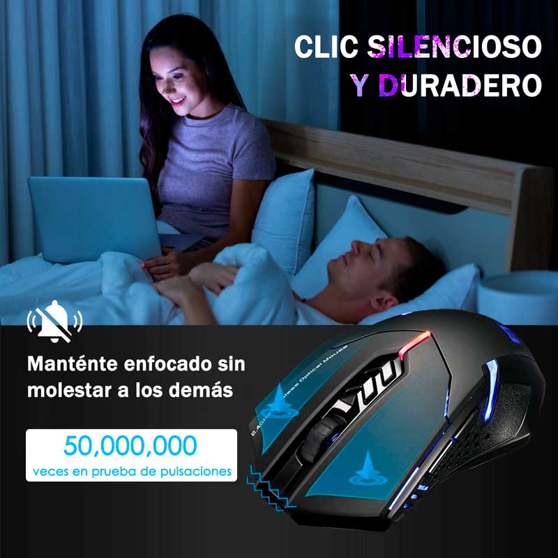 Gaming Mouse Para Juegos Raton Optico Inalambrico Wireless 2.4G