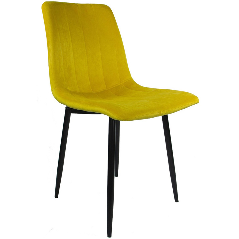 Silla Eames Tapizada Kit 2 sillas Comedor Vintage Sillon Mostaza Terciopelo