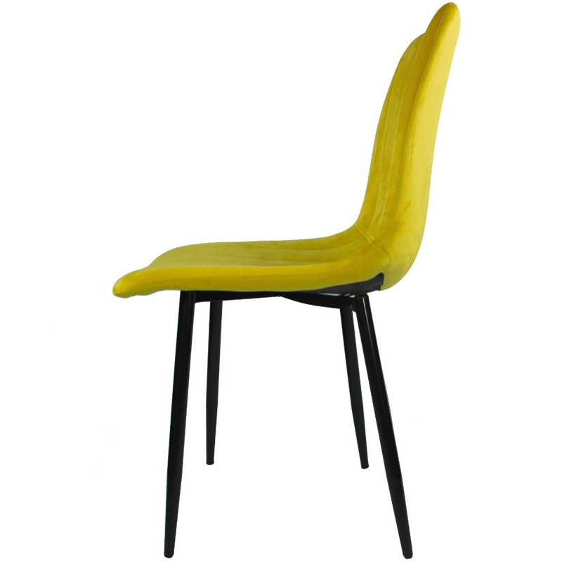 Silla Eames Tapizada Kit 2 sillas Comedor Vintage Sillon Mostaza Terciopelo