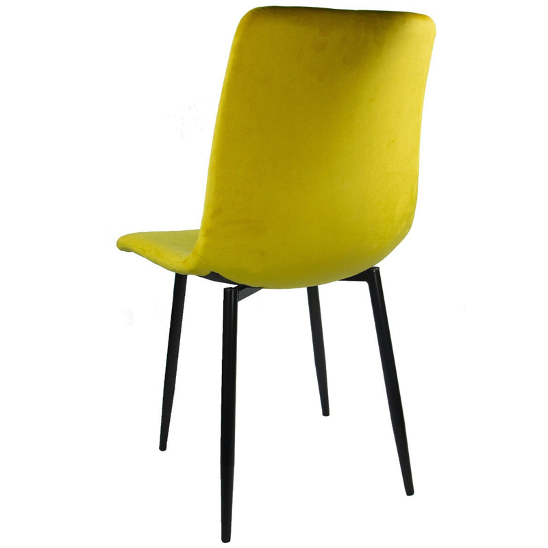 Silla Eames Tapizada Kit 2 sillas Comedor Vintage Sillon Mostaza Terciopelo