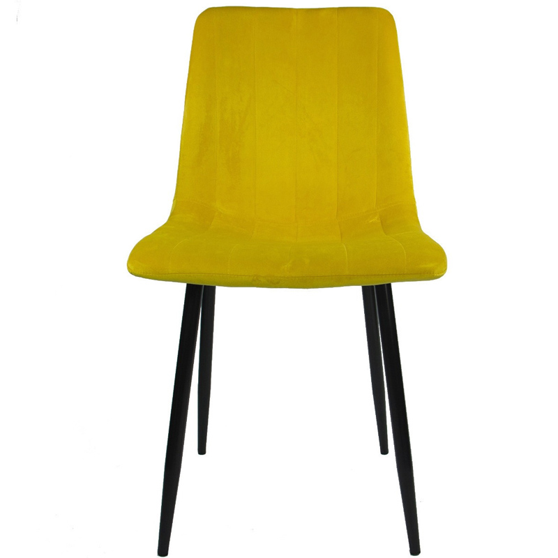 Silla Eames Tapizada Kit 2 sillas Comedor Vintage Sillon Mostaza Terciopelo