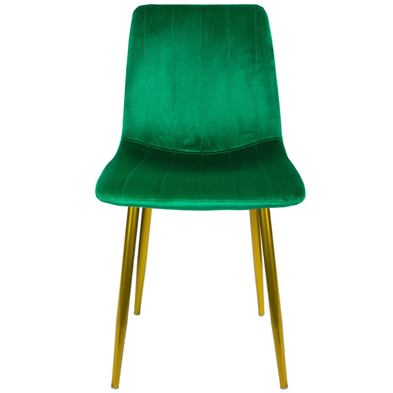 Silla Eames Kit 2 Sillas Patas Doradas Vintage Tapizada Terciopelo Silla Comedor Sala Moderna Verde Rack and Pack