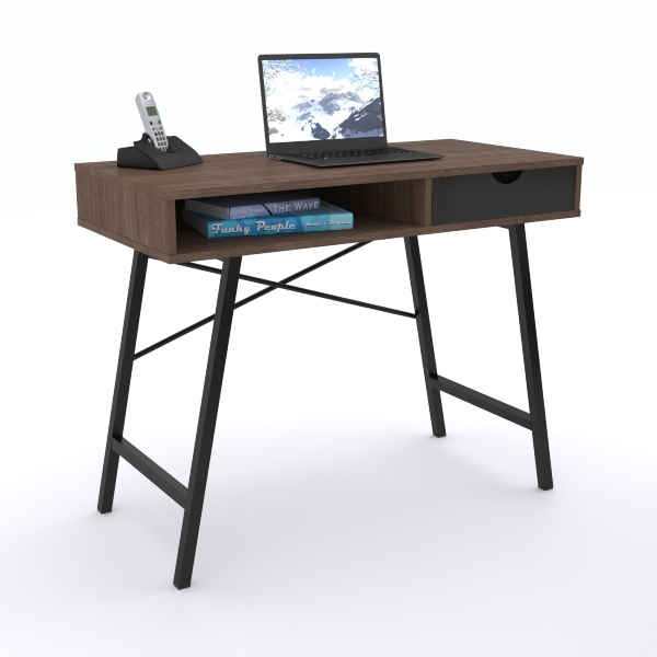 Escritorio Moderno Home Office Altus Nogal Mundo In