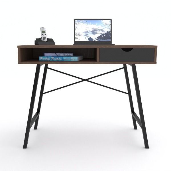 Escritorio Moderno Home Office Altus Nogal Mundo In