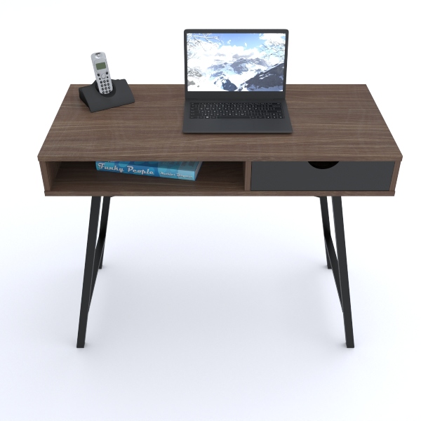 Escritorio Moderno Home Office Altus Nogal Mundo In