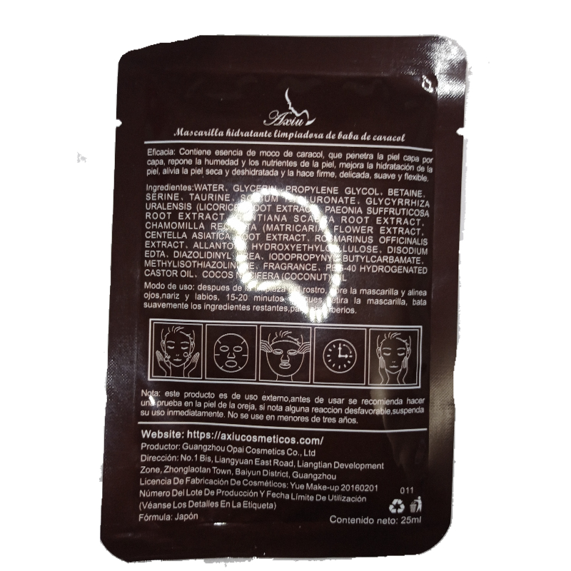 Mascarilla facial hidratante limpiadora de baba de caracol
