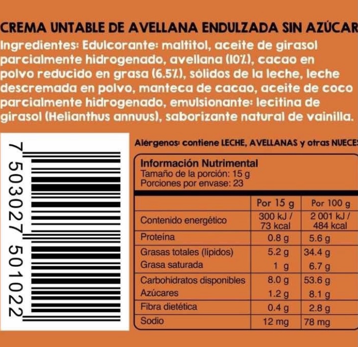 Crema De Avellanas Con Cacao 350g Nucolato Sin Azúcar Keto