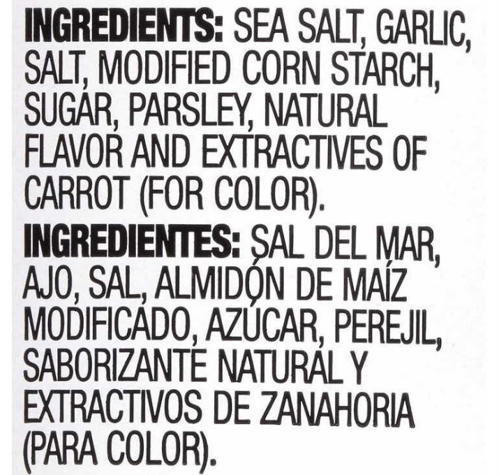 Sal de Ajo con Perigil Lawrys Sazonador