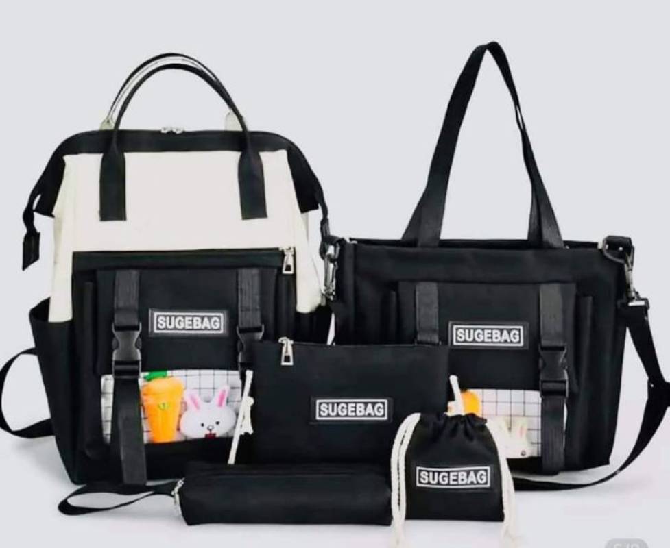 Mochila pañalera backpack set de 5 negra