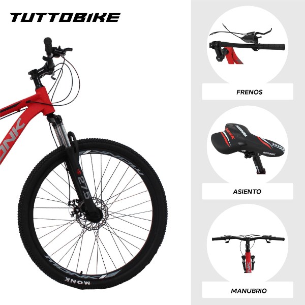 Bicicleta Montaña Rodada 27.5 21 Velocidades Monk Rask